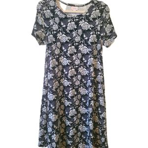 GUC Lularoe Carly Dress Rose Print sz XS